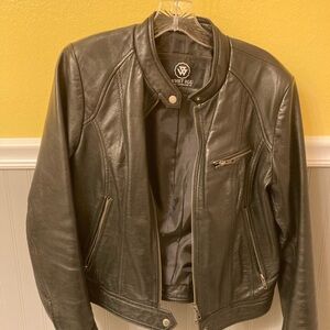 Whet Blu Women's Black Leather Biker Jacket